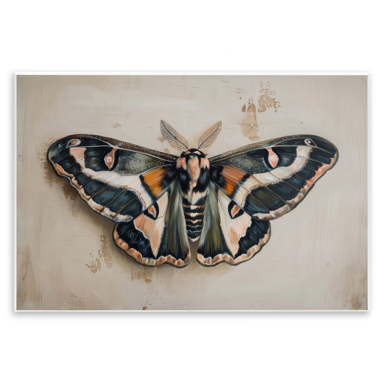 Stupell Industries Dark Winged Moth Wall Plaque Art Design by Petal Prints Design